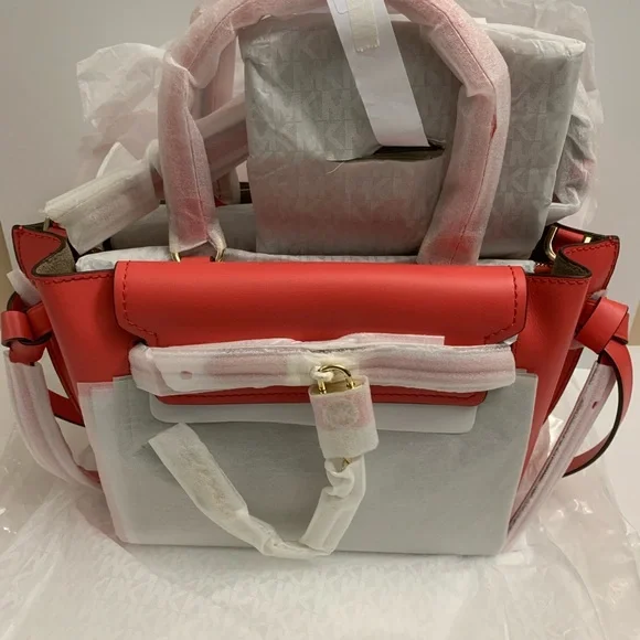 Michael Kors Hamilton Legacy Small Leather  Belted Satchel - Picture 6 of 11